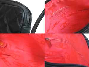 CHANEL シャネル ショルダーバッグ カンボンライン ココマーク ラムスキン A25178 ブラック シルバー金具 美品 中古 55694