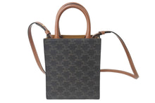 Load image into Gallery viewer, 極美品 CELINE セリーヌ ミニ バーティカルカバ 2WAY ショルダーバッグ ブラウン トリオンフ ロゴ 鞄 斜め掛け 中古 55698