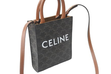 Load image into Gallery viewer, 極美品 CELINE セリーヌ ミニ バーティカルカバ 2WAY ショルダーバッグ ブラウン トリオンフ ロゴ 鞄 斜め掛け 中古 55698