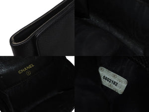 CHANEL シャネル コインケース キャビアスキン ブラック 5番台 カードポケット ゴールド金具 美品 中古 55705