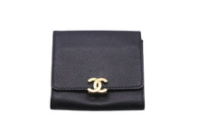 Load image into Gallery viewer, CHANEL シャネル コインケース キャビアスキン ブラック 5番台 カードポケット ゴールド金具 美品 中古 55705