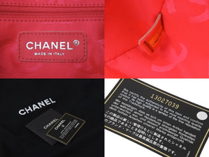 CHANEL シャネル カンボンライン ボーリング ハンドバッグ ココマーク 13番台 ブラック ラムスキン シルバー金具 美品 中古 55714