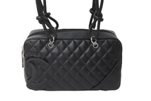 Load image into Gallery viewer, CHANEL シャネル カンボンライン ボーリング ハンドバッグ ココマーク 13番台 ブラック ラムスキン シルバー金具 美品 中古 55714