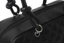 Load image into Gallery viewer, CHANEL シャネル カンボンライン ボーリング ハンドバッグ ココマーク 13番台 ブラック ラムスキン シルバー金具 美品 中古 55714