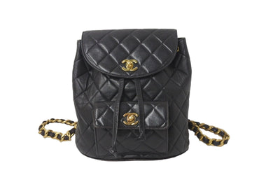 CHANEL シャネル リュック デイパック ブラック レザー ココマーク 3番台 ゴールド金具 良品 中古 55767