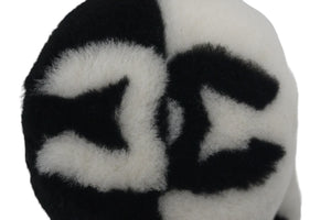極美品 CHANEL シャネル イヤーマフ シアリング ココマーク ブラック ホワイト AA7836B06521 中古 55783