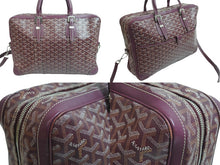 Load image into Gallery viewer, GOYARD ゴヤール ハンドバッグ アンバサードMM ブリーフケース ボルドー PVC レザー シルバー金具 美品 中古 55798