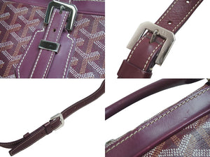 GOYARD ゴヤール ハンドバッグ アンバサードMM ブリーフケース ボルドー PVC レザー シルバー金具 美品 中古 55798