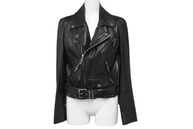 極美品 CHROME HEARTS クロムハーツ ライダースジャケット JJDEAN JJディーン ブラック 羊革 サイズS 中古 55802