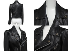 Load image into Gallery viewer, 極美品 CHROME HEARTS クロムハーツ ライダースジャケット JJDEAN JJディーン ブラック 羊革 サイズS 中古 55802