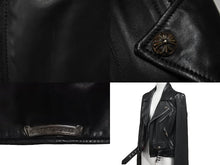 Load image into Gallery viewer, 極美品 CHROME HEARTS クロムハーツ ライダースジャケット JJDEAN JJディーン ブラック 羊革 サイズS 中古 55802