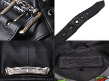 Load image into Gallery viewer, 極美品 CHROME HEARTS クロムハーツ ライダースジャケット JJDEAN JJディーン ブラック 羊革 サイズS 中古 55802