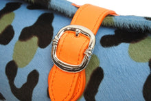 Load image into Gallery viewer, 新品未使用 CHROME HEARTS クロムハーツ 時計ケース ハラコ レザー ブルー オレンジ セメタリーパッチ 中古 55806