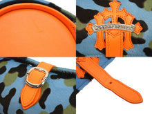 Load image into Gallery viewer, 新品未使用 CHROME HEARTS クロムハーツ 時計ケース ハラコ レザー ブルー オレンジ セメタリーパッチ 中古 55806