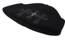Load image into Gallery viewer, 新品未使用 CHROME HEARTS クロムハーツ ニットキャップ ニット帽 クロスパッチ セメタリー クロスパッチ シルバー 中古 55815