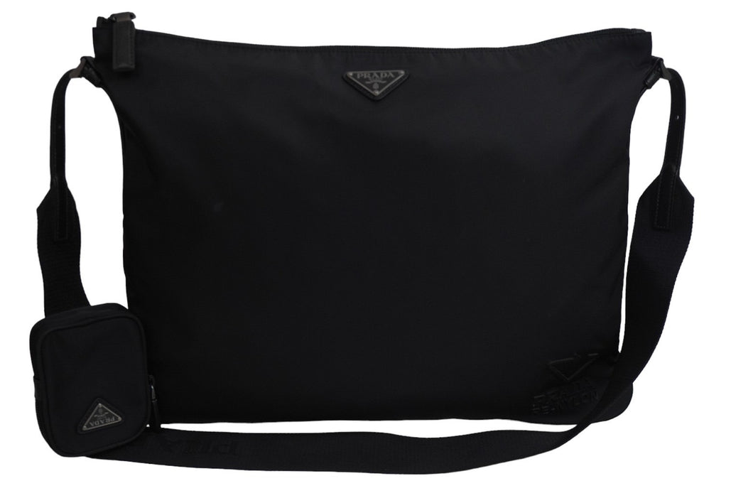 PRADA プラダ 三角ロゴ ショルダーバッグ ロングショルダーバッグ リナイロン シルバー金具 美品 中古 55828