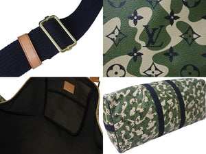 新品同様 LOUIS VUITTON ルイヴィトン×村上隆 キーポルバンドリエール55 モノグラムモフラージュ M95774 ゴールド金具 中古 55839