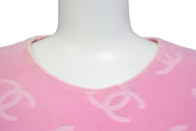 Load image into Gallery viewer, CHANEL シャネル ヴィンテージ 半袖Ｔシャツ チビT ココマーク クロップド ベロア ピンク 品質タグ無し 良品 中古 55843