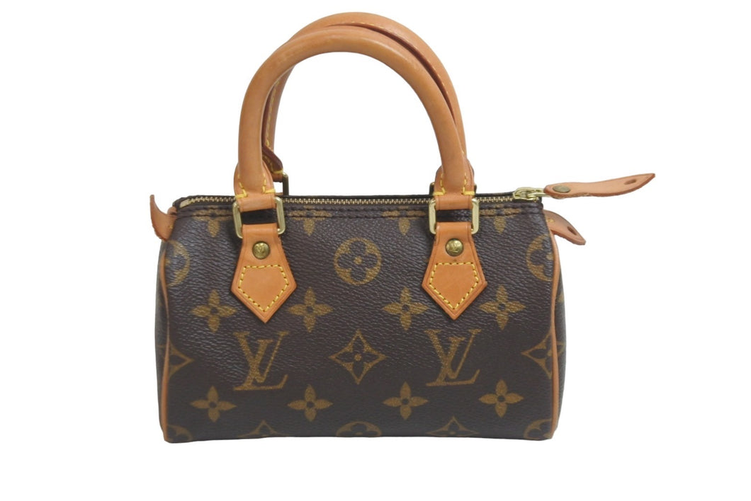 LouisVuitton ルイヴィトン ミニスピーディ ボストンバッグ モノグラム M41534 PVC ブラウン ゴールド 美品 中古 55853