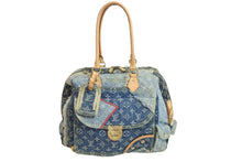 Load image into Gallery viewer, LOUIS VUITTON ルイヴィトン ボウリィ トートバッグ パッチワーク ハンドバッグ ゴールド ブルー CE1097 M95376 美品 中古 55854