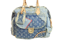 Load image into Gallery viewer, LOUIS VUITTON ルイヴィトン ボウリィ トートバッグ パッチワーク ハンドバッグ ゴールド ブルー CE1097 M95376 美品 中古 55854
