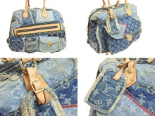 Load image into Gallery viewer, LOUIS VUITTON ルイヴィトン ボウリィ トートバッグ パッチワーク ハンドバッグ ゴールド ブルー CE1097 M95376 美品 中古 55854
