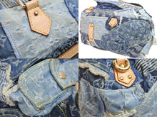 Load image into Gallery viewer, LOUIS VUITTON ルイヴィトン ボウリィ トートバッグ パッチワーク ハンドバッグ ゴールド ブルー CE1097 M95376 美品 中古 55854
