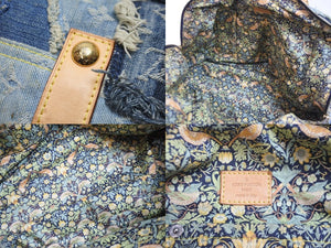 LOUIS VUITTON ルイヴィトン ボウリィ トートバッグ パッチワーク ハンドバッグ ゴールド ブルー CE1097 M95376 美品 中古 55854