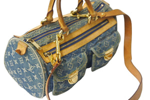 LOUIS VUITTON ルイヴィトン 2WAYショルダーハンドバッグ M95019 ネオスピーディ モノグラムデニム ゴールド金具 美品 中古 55859