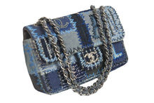 Load image into Gallery viewer, 極美品 CHANEL シャネル ショルダーバッグ パッチワーク マルチカラー ブルー ツイード デニム シルバー金具 21番台 中古 55862