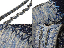 Load image into Gallery viewer, 極美品 CHANEL シャネル ショルダーバッグ パッチワーク マルチカラー ブルー ツイード デニム シルバー金具 21番台 中古 55862