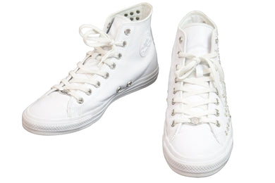 CHROME HEARTS クロムハーツ コンバース スニーカー CHプラスダガーピラミッド オールスター 28.5cm ホワイト シルバー金具 55865 正