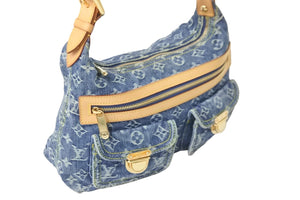 極美品 LOUIS VUITTON ルイヴィトン モノグラムデニム バギーPM ショルダーバッグ デニムキャンバス ブルー M95049 中古 55872