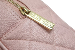 CHANEL シャネル ハンドバッグ ミニボストンバッグ キャビアスキン ピンク 8番台 A20996 ゴールド金具 美品 中古 55879