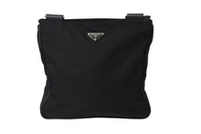 Load image into Gallery viewer, PRADA プラダ ショルダーバッグ スクエア トライアングルロゴ ナイロン ブラック シルバー金具 美品 中古 55894