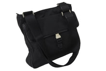 Load image into Gallery viewer, PRADA プラダ ショルダーバッグ スクエア トライアングルロゴ ナイロン ブラック シルバー金具 美品 中古 55894