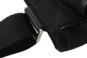PRADA プラダ ショルダーバッグ スクエア トライアングルロゴ ナイロン ブラック シルバー金具 美品 中古 55894