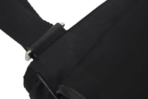 PRADA プラダ ショルダーバッグ スクエア トライアングルロゴ ナイロン ブラック シルバー金具 美品 中古 55894