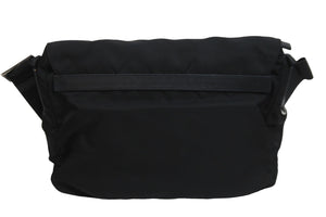 PRADA プラダショルダーバッグ メッセンジャー トライアングルロゴ ブラックナイロン 1BD671 黒 美品 中古 55895 