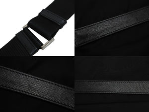 PRADA プラダショルダーバッグ メッセンジャー トライアングルロゴ ブラックナイロン 1BD671 黒 美品 中古 55895 