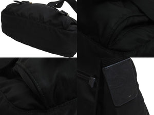 PRADA プラダショルダーバッグ メッセンジャー トライアングルロゴ ブラックナイロン 1BD671 黒 美品 中古 55895 