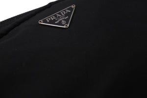 PRADA プラダ ポーチ トライアングルロゴ ブラック ナイロン シルバー 金具 良品 中古 55904 