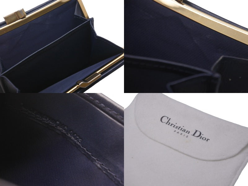 Christian Dior クリスチャンディオール 二つ折り財布 小銭入れ ガマ口 トロッター ジャガードキャンバス レザー 良品  55905