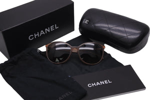 極美品 CHANEL シャネル サングラス ブラウン アイウェア ココマーク 小物 プラスチック 55□17 5278 中古 55911