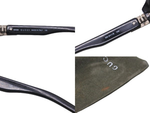 GUCCI グッチ サングラス ブラック ブルー アイウェア 小物 ロゴ シルバー金具 55□20 GG2411 ブラック 美品 中古 55914