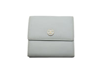 Load image into Gallery viewer, CHANEL シャネル 三つ折り財布 小銭入れ ココマーク 9番台 2005年 カーフスキン ライトブルー ゴールド金具 美品 中古 55915