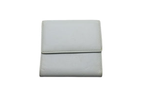 CHANEL シャネル 三つ折り財布 小銭入れ ココマーク 9番台 2005年 カーフスキン ライトブルー ゴールド金具 美品 中古 55915