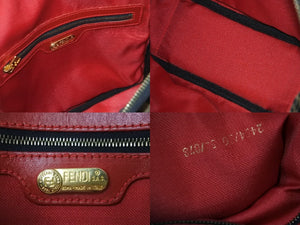 FENDI フェンディ ハンドバッグ 26353 レオパード ヒョウ柄 レッド ゴールド金具 美品 中古 55921 
