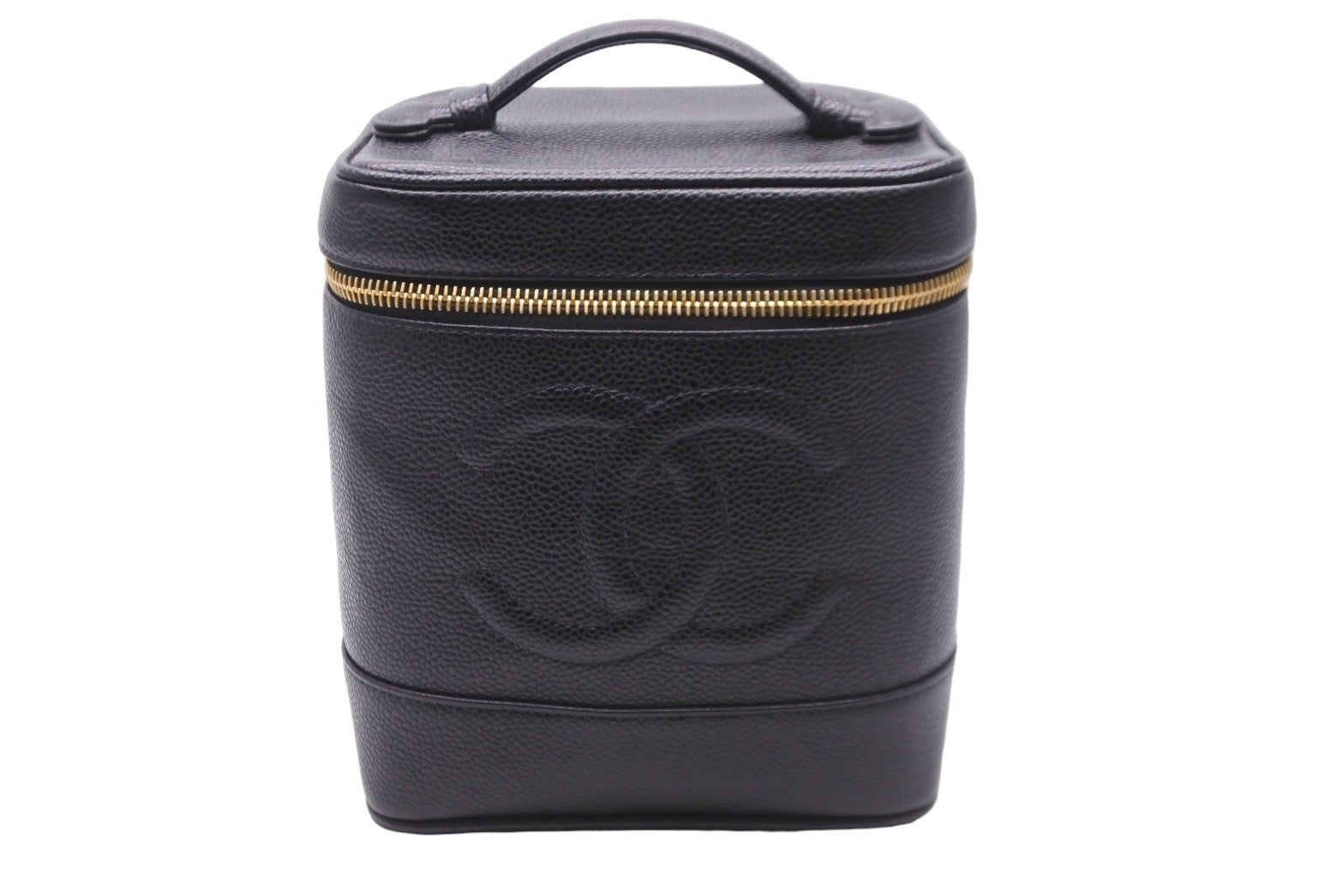極美品 CHANEL シャネル 縦型 バニティ バッグ キャビアスキン  