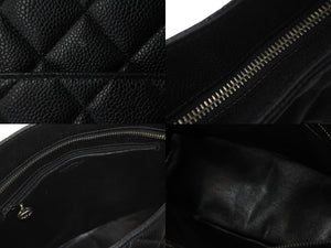 CHANEL シャネル ハンドバッグ 復刻トート A01804 ココマーク キャビアスキン ブラック シルバー金具 美品 中古 55926